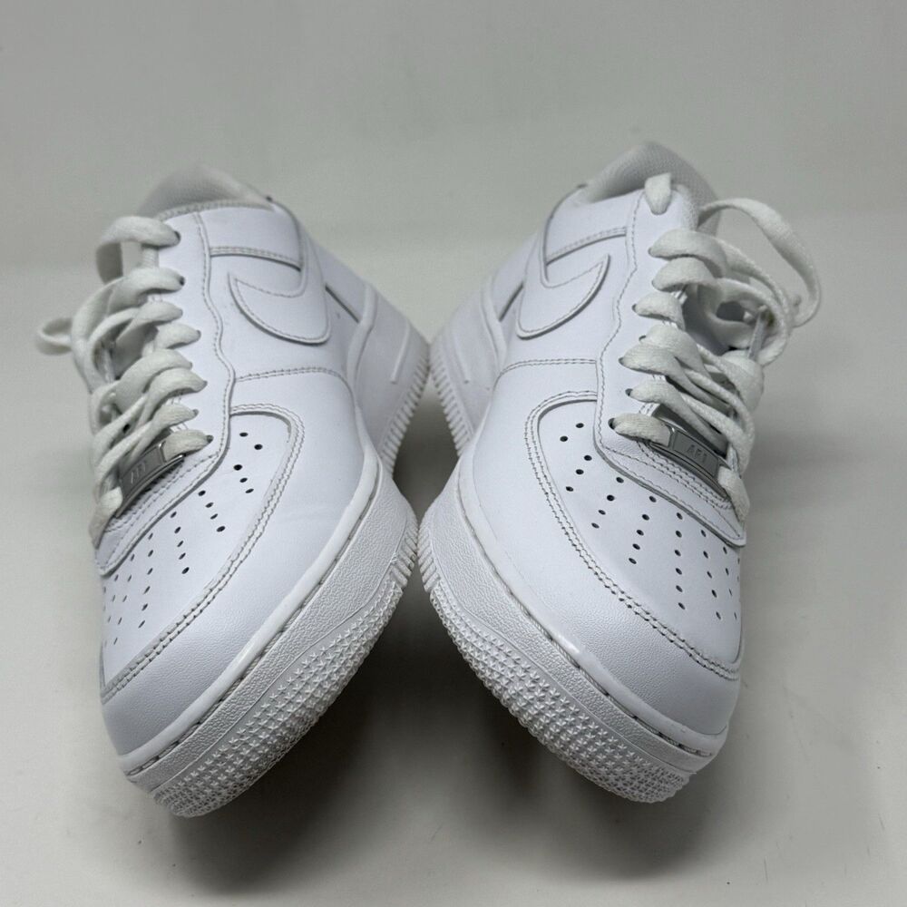 Nike Air Force 1 '07 Low Mens 8 Triple White Leather Athletic Shoes Sneaker - Picture 8 of 16